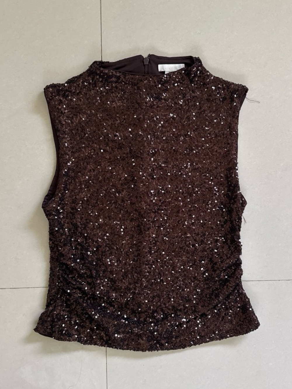 H&M Brown Sequin Mock-Neck Camisole